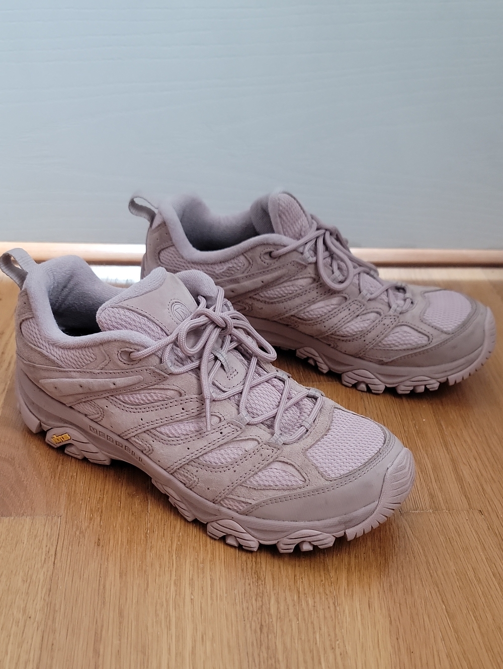 Mens 10.5 Women’s 12 12.5 Trail Sneakers in Light Mauve Leather Shoes Hiking